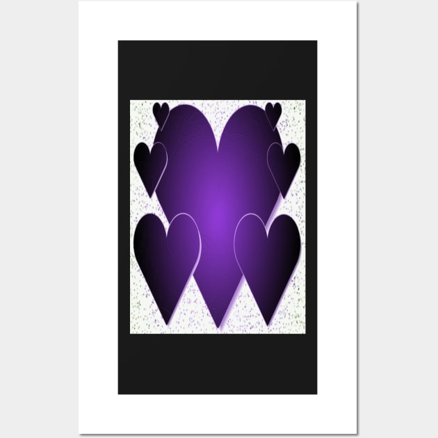 Purple Hearts-Available As Art Prints-Mugs,Cases,Duvets,T Shirts,Stickers,etc Wall Art by born30